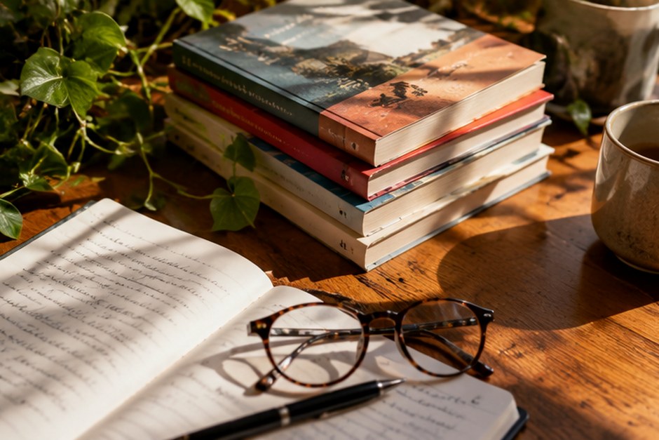 Fotografia editoriale dedicata alla lettura e ai libri